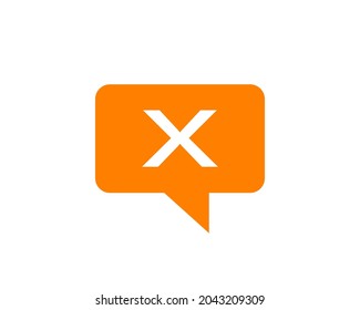 Chat Logo On X Letter Concept. Letter X Chat Logo. Letter X communication logo design template