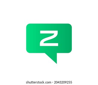 Chat Logo On Z Letter Concept. Letter Z Chat Logo. Letter Z communication logo design template