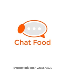 Chat logo shape food restaurant icon vector