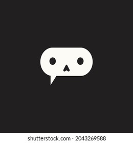 chat logo and skull. vector illustration for logo or icon