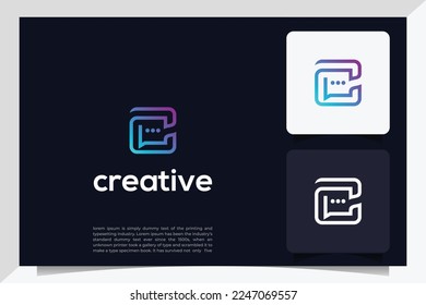 chat logo, speech bubble in the letter C, for a company logo or symbol