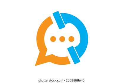 chat logo, speech bubble in the letter C, for a company logo or symbol