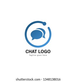 Chat logo template design. Chat logo with modern frame isolated on white background
