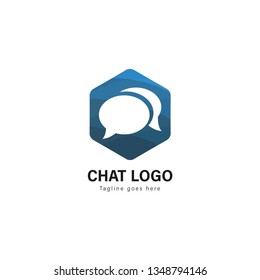 Chat logo template design. Chat logo with modern frame isolated on white background