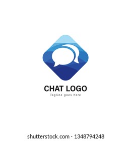 Chat logo template design. Chat logo with modern frame isolated on white background