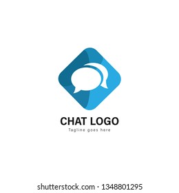 Chat logo template design. Chat logo with modern frame isolated on white background