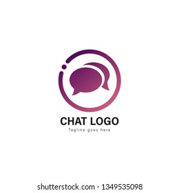 Chat logo template design. Chat logo with modern frame isolated on white background