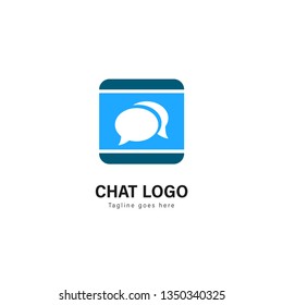 Chat logo template design. Chat logo with modern frame isolated on white background