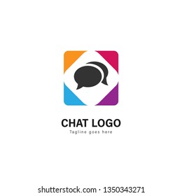 Chat logo template design. Chat logo with modern frame isolated on white background