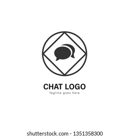 Chat logo template design. Chat logo with modern frame isolated on white background