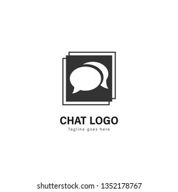 Chat logo template design. Chat logo with modern frame isolated on white background
