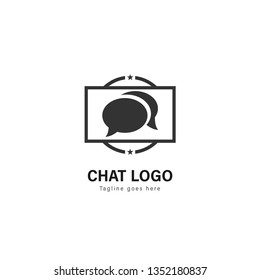 Chat logo template design. Chat logo with modern frame isolated on white background