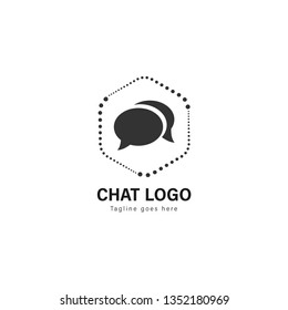 Chat logo template design. Chat logo with modern frame isolated on white background