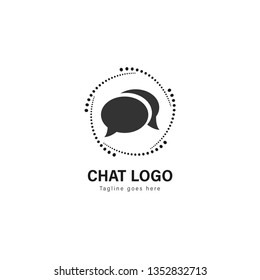 Chat logo template design. Chat logo with modern frame isolated on white background