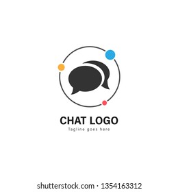 Chat logo template design. Chat logo with modern frame isolated on white background