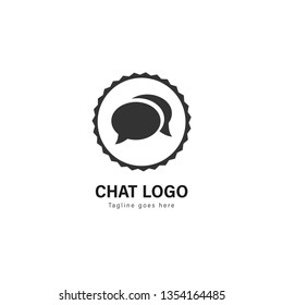 Chat logo template design. Chat logo with modern frame isolated on white background