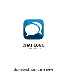 Chat logo template design. Chat logo with modern frame isolated on white background