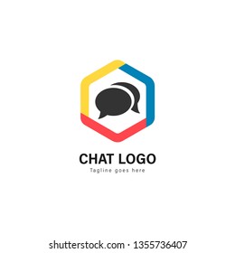 Chat logo template design. Chat logo with modern frame isolated on white background
