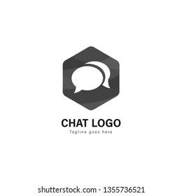 Chat logo template design. Chat logo with modern frame isolated on white background