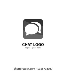 Chat logo template design. Chat logo with modern frame isolated on white background