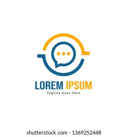 Chat logo template design. Chat logo with modern frame isolated on white background