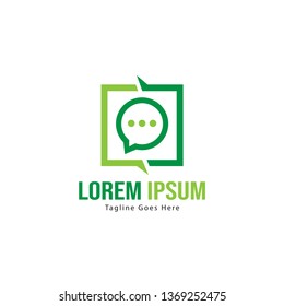 Chat logo template design. Chat logo with modern frame isolated on white background