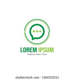 Chat logo template design. Chat logo with modern frame isolated on white background