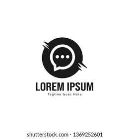 Chat logo template design. Chat logo with modern frame isolated on white background