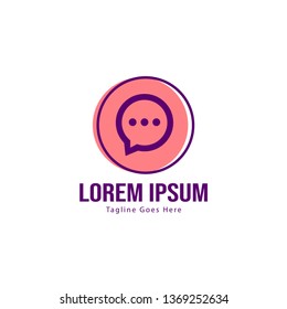 Chat logo template design. Chat logo with modern frame isolated on white background