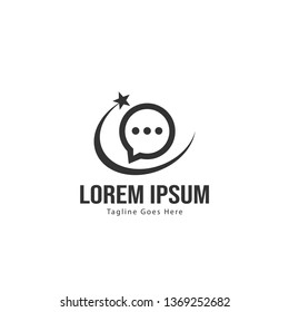 Chat logo template design. Chat logo with modern frame isolated on white background