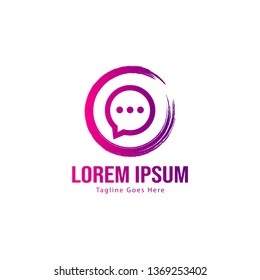 Chat logo template design. Chat logo with modern frame isolated on white background