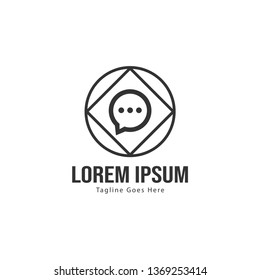 Chat logo template design. Chat logo with modern frame isolated on white background