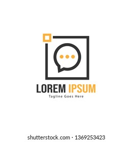 Chat logo template design. Chat logo with modern frame isolated on white background