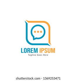 Chat logo template design. Chat logo with modern frame isolated on white background
