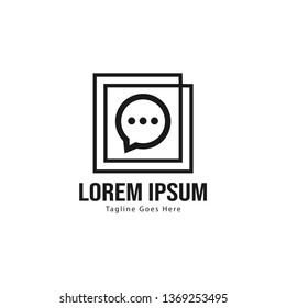 Chat logo template design. Chat logo with modern frame isolated on white background