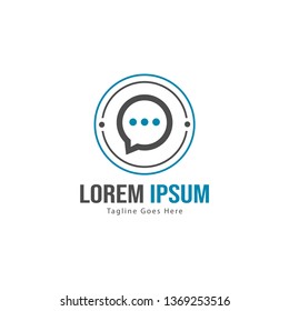 Chat logo template design. Chat logo with modern frame isolated on white background