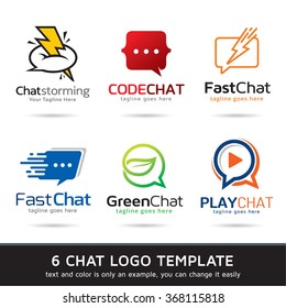 Chat Logo Template Design Vector