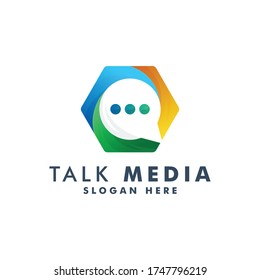 Chat logo template. Talk icon logotype vector illustration