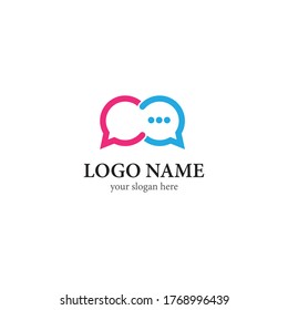 Chat logo template vector icon design
