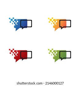 Chat logo template vector icon set