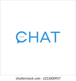 Chat logo text and bubble chat vector design