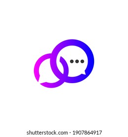 Chat logo. Two comment bubbles. Consulting icon