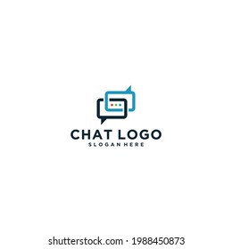 chat logo with unique chat bubble illustration