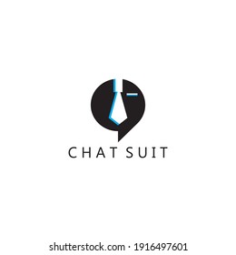 chat logo vector illustration suit design