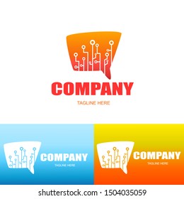 chat Logo,set of chat tech logo,vector logo template
