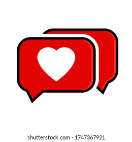 Chat love design vector logo
