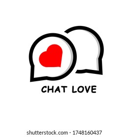 Chat love design vector logo