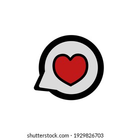 Logotipo del vector de diseño de amor de chat. vector de icono