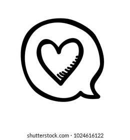 chat love doodle icon