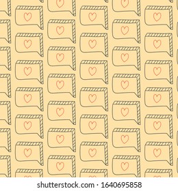 chat love drawn pattern template vector